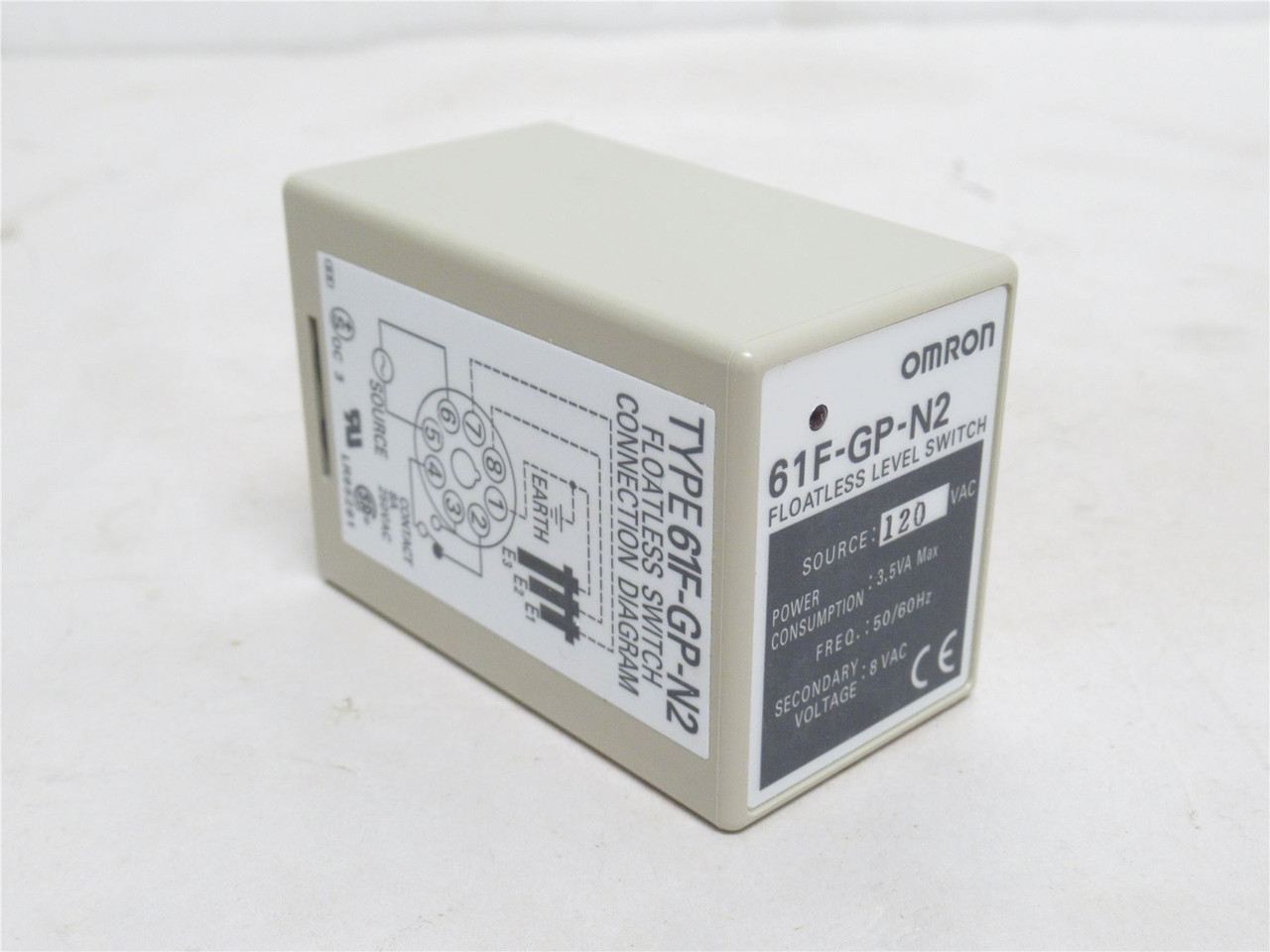 Omron 61F-GP-N2; Level Controller Relay; 8A; 120VAC