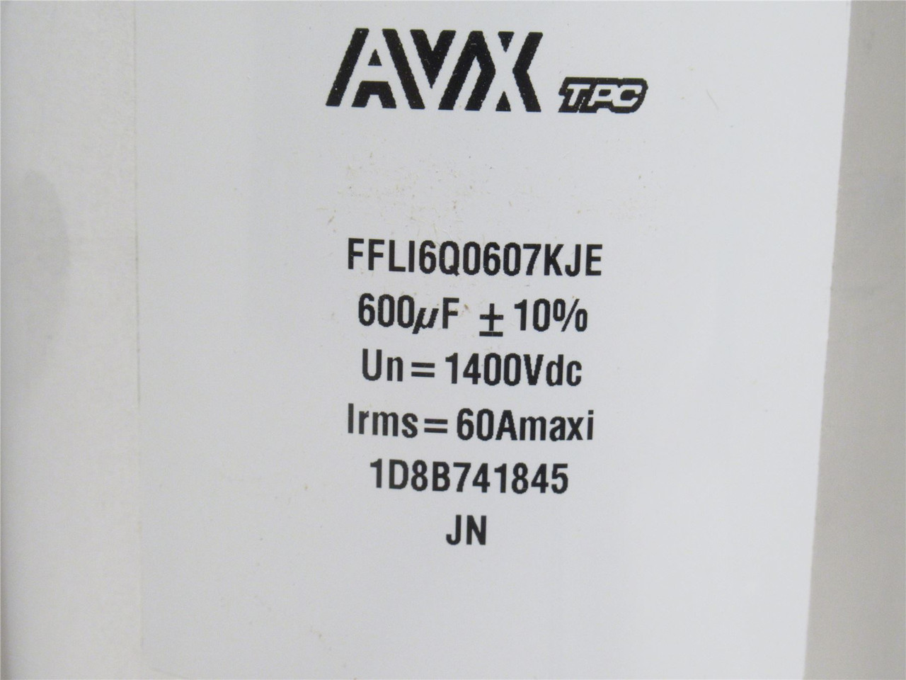 AVX FFLI6Q0607KJE; PolyproMetallized Capacitor; 600uF;1400VDC