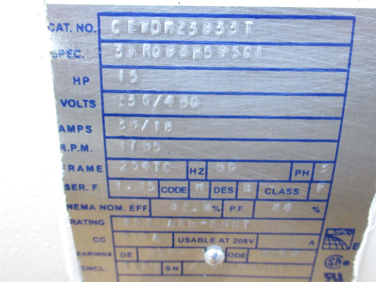 Quantis BF1283CN250TC; Gear Motor; 48.14:1 Ratio; 15HP