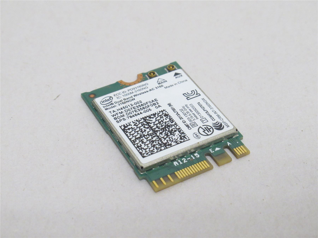 Intel 784644-005 ; Intel Dual Band Wireless-AC 3160 Chip