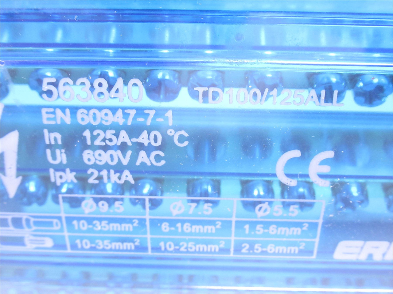 nVent TD-100-125ALL; Distribution Block; 4 Pole; 100/125 Amps