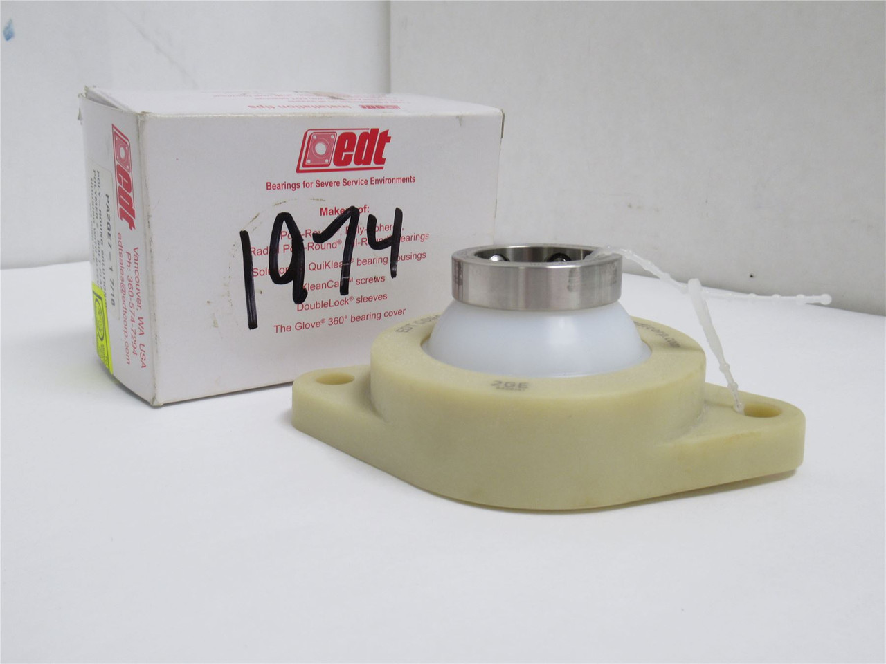 EDT PA2GE7-1 7/16; Poly Flange Bearing; 1-7/16"ID; 2-Bolt