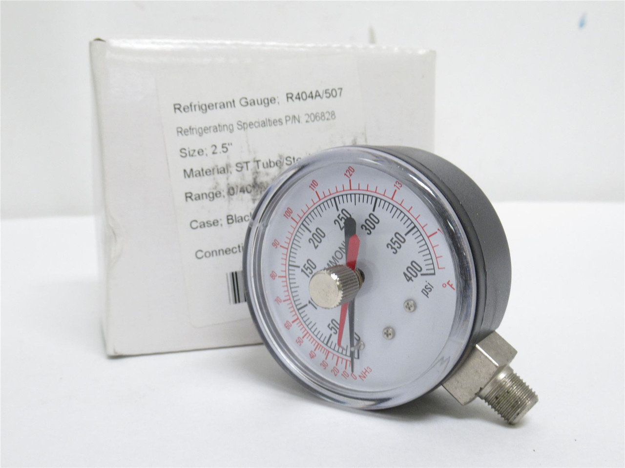 Parker 206828; Refrigerant Gauge; 0-400PSI; 2-1/2" Dial