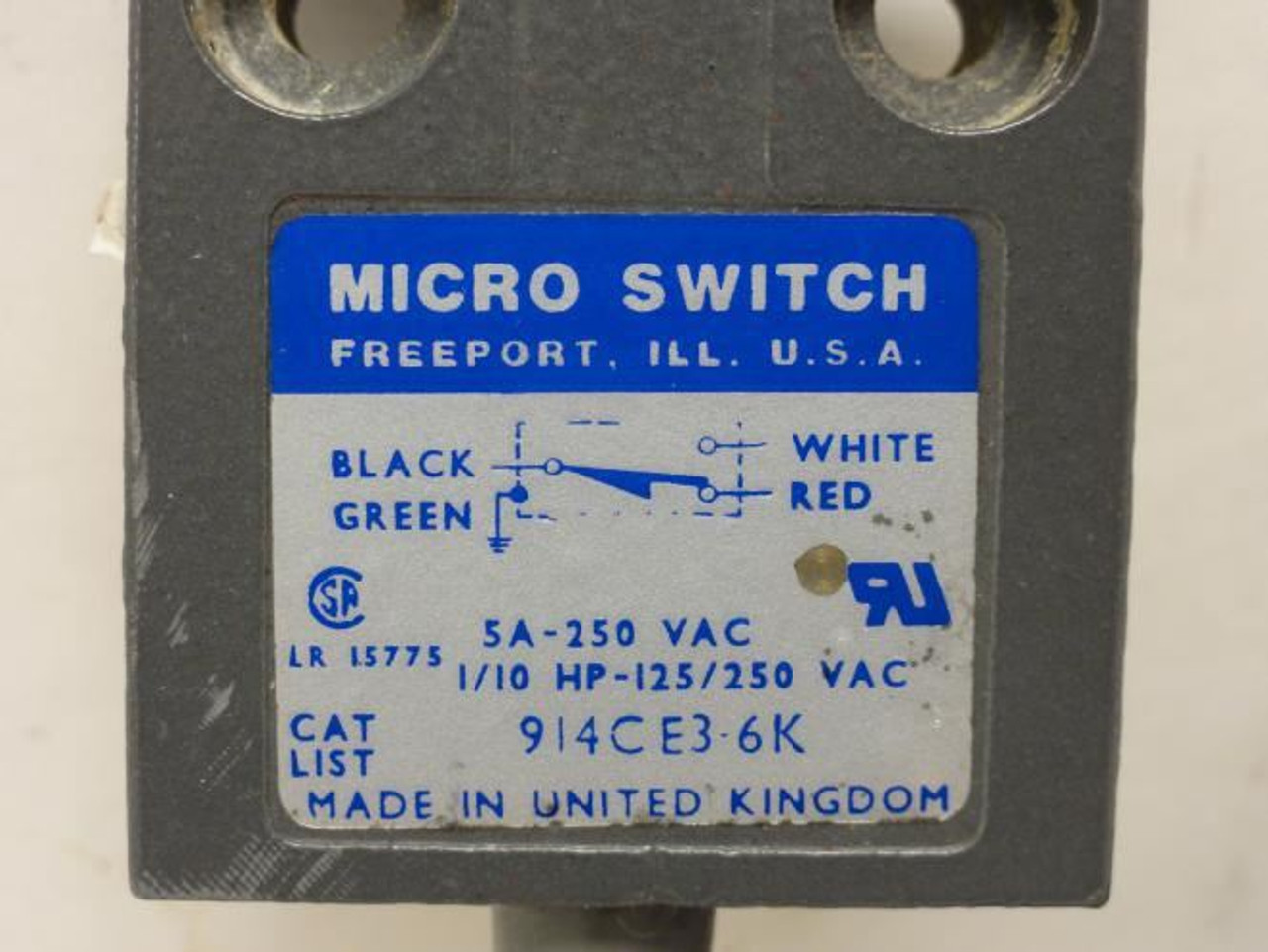 Honeywell 914CE3-6K; Limit Switch 1/10Hp 125/250VAC 2m Cable