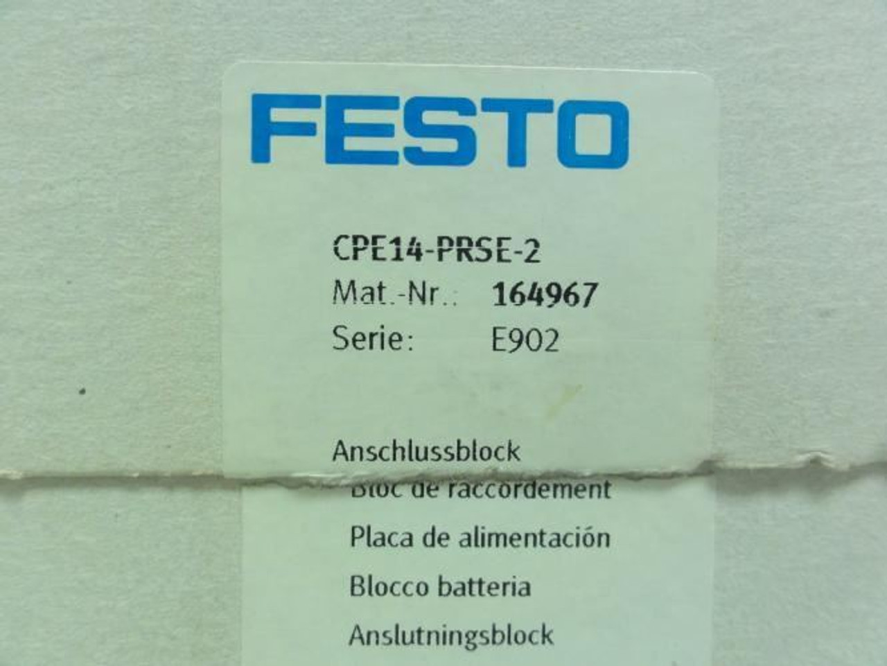 Festo CPE14-PRSE-2; Manifold Block G3/8 Connection; 2 Positions