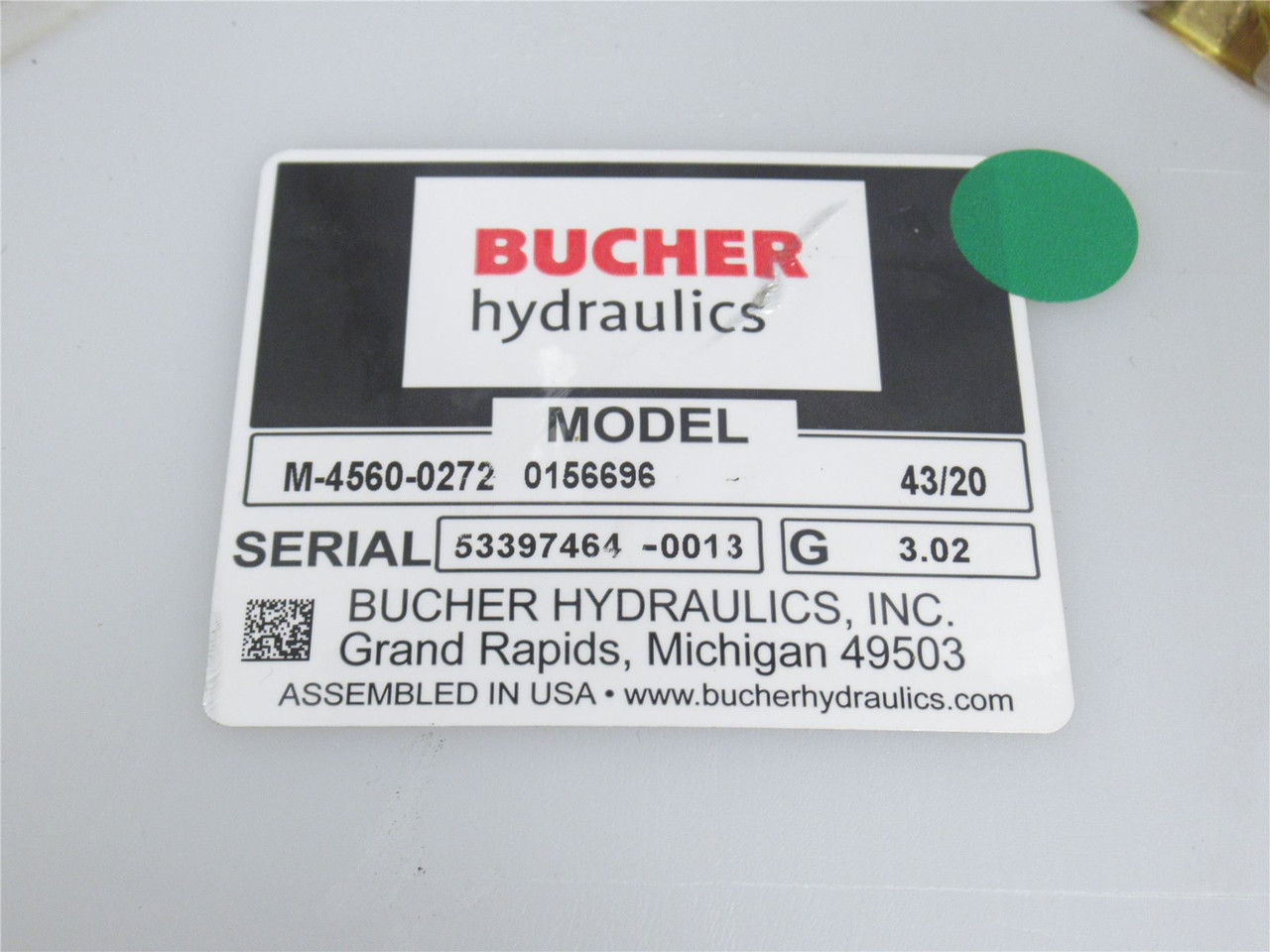 Bucher M-4550-0272 0156696; Hyd Power Pack 1HP 115/208-230VAC