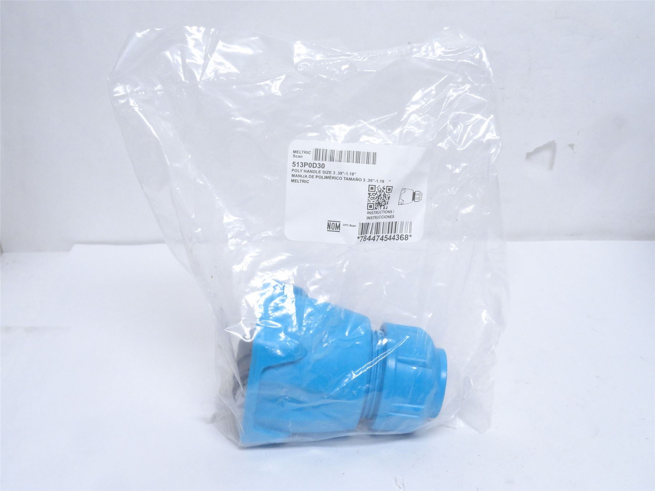 Meltric 513P0D30; Blue Poly Handle; Size: 3.39" To 1.18"