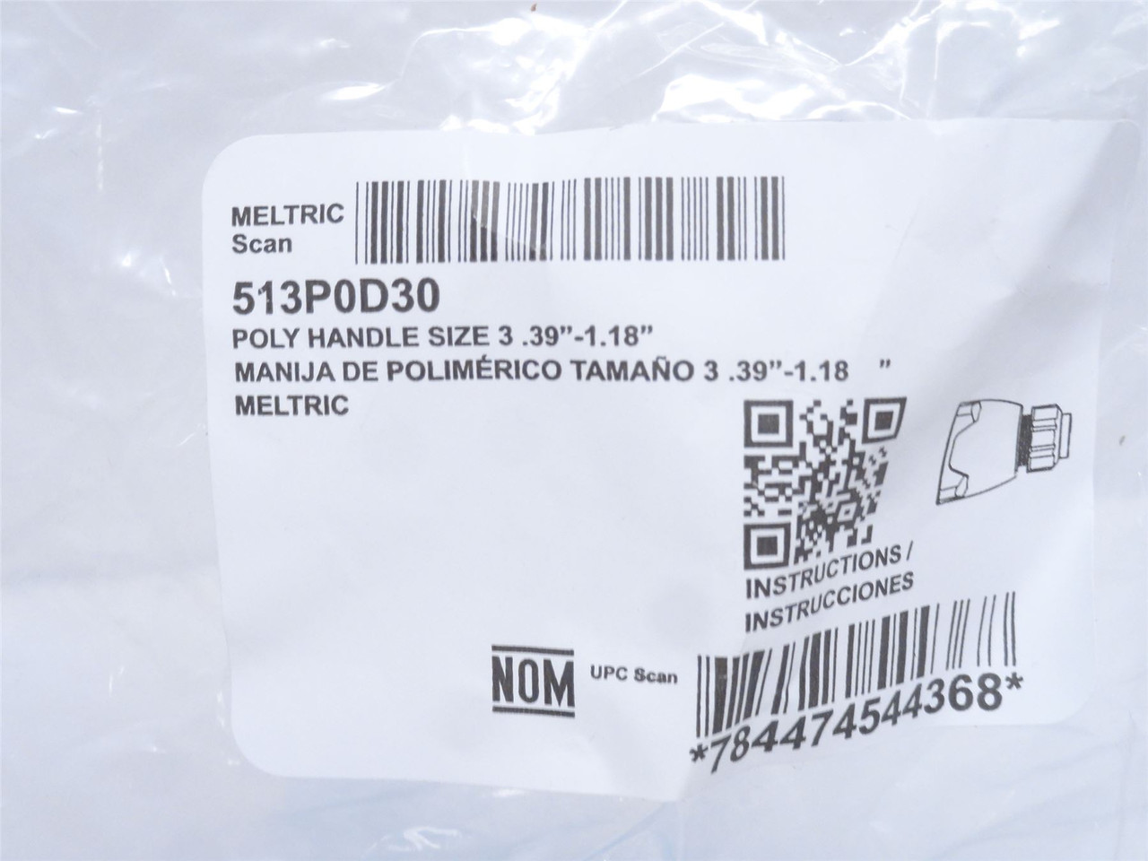 Meltric 513P0D30; Blue Poly Handle; Size: 3.39" To 1.18"