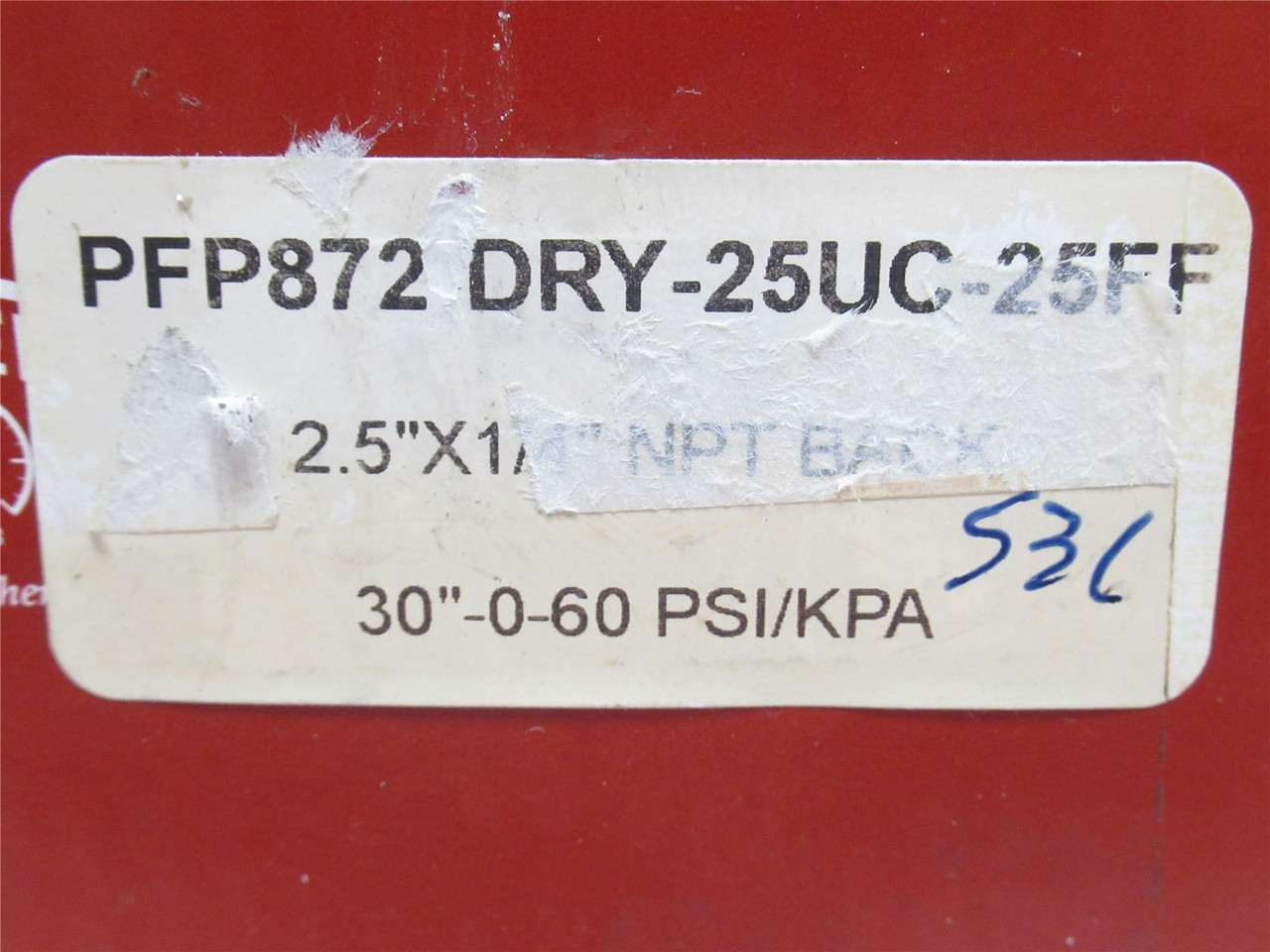 Winters PFP872 DRY-25UC-25FF; Pressure Gauge; SS; -30-60PSI