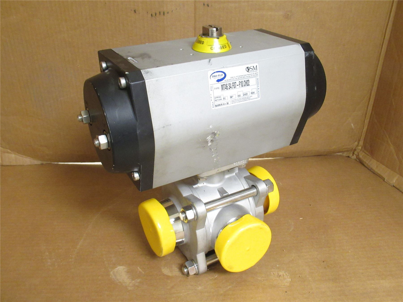 Tru-Flo MT46.S4.F07-F10.CH22; Actuated Ball Valve SS; 3" Clamp