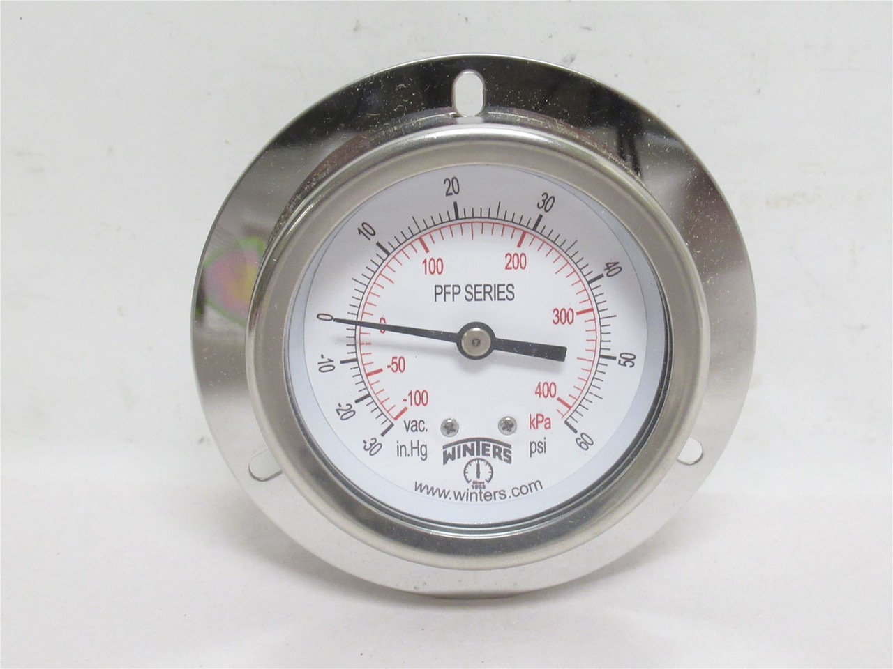 Winters PFP872-DRY-UC-FF; Pressure Gauge; SS; -30-60PSI