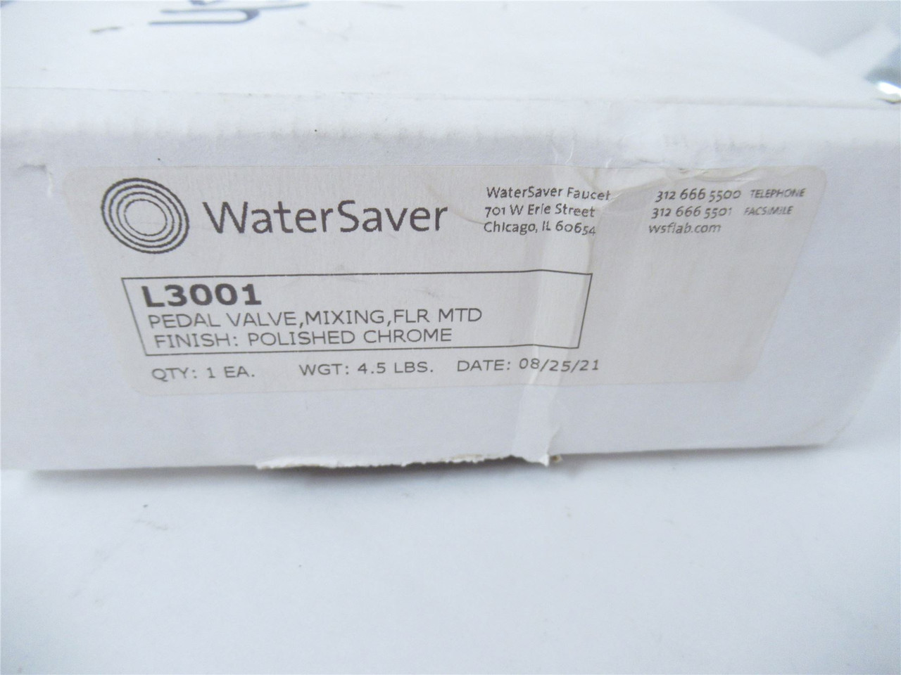 WaterSaver  L3001; Pedal Valve Mixng Floor MTD PolishedChrome WaterSaver  L3001; Pedal Valve Mixng Floor MTD PolishedChrome
