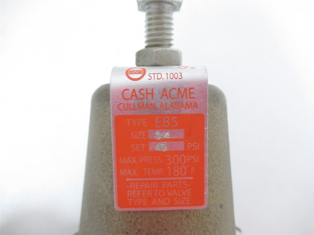 Cash Acme 22151-0045; Valve Pressure Regulating w/return 3/4"