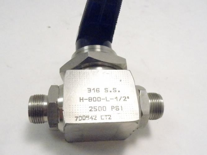 Ham-Let H-800-L-1/2; SS Valve; 1/2" NPS 2500 PSI