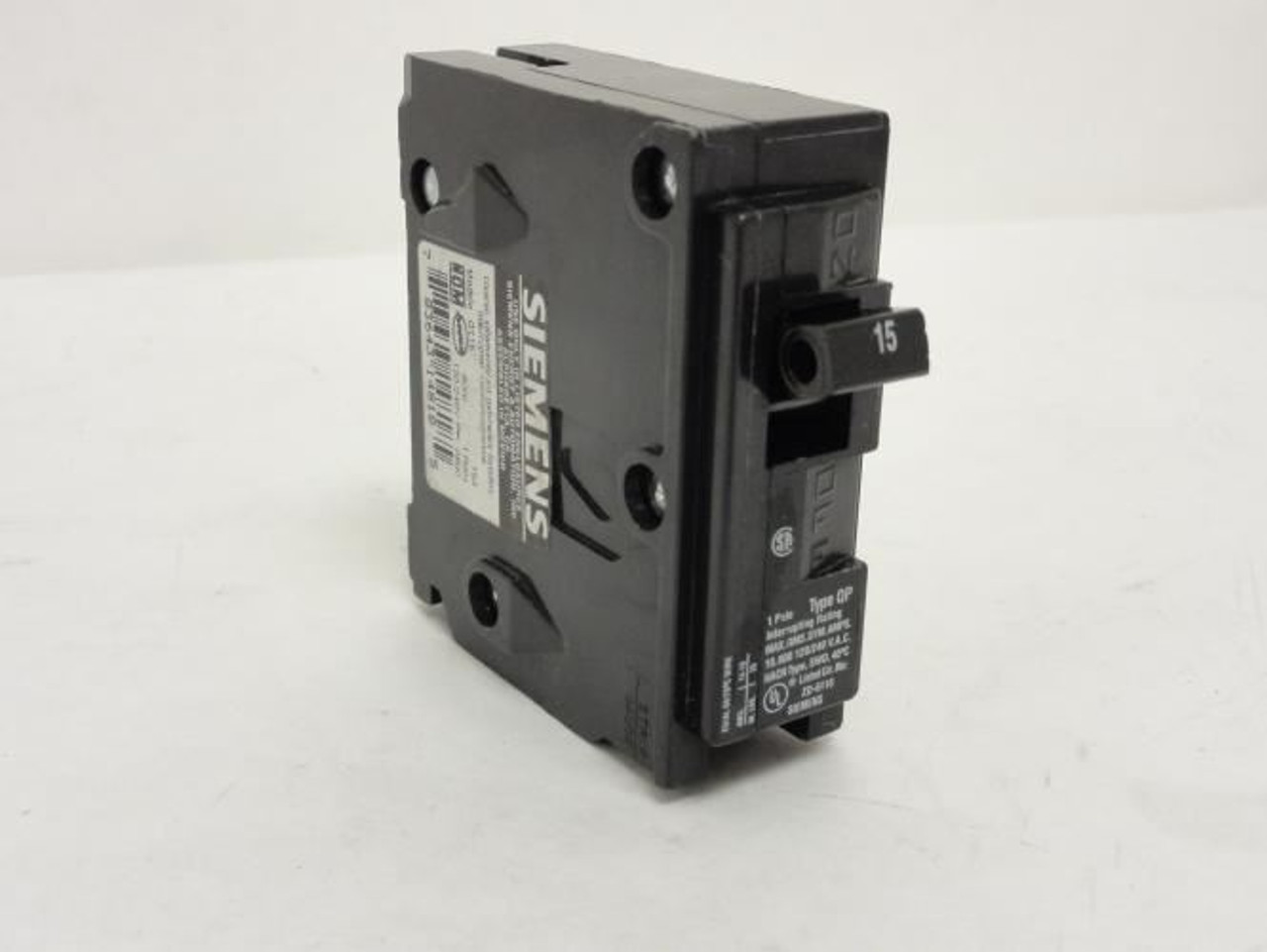 Siemens Q115; Mini-Circuit Breaker 15A 1P 120/240VAC Quick Plug