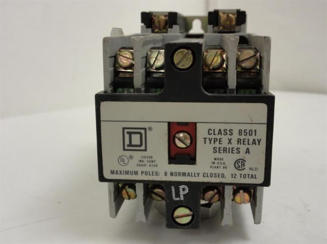 Square D 8501-XO80; Control Relay 8P 20A 600V Coil 120V/60Hz Form JP