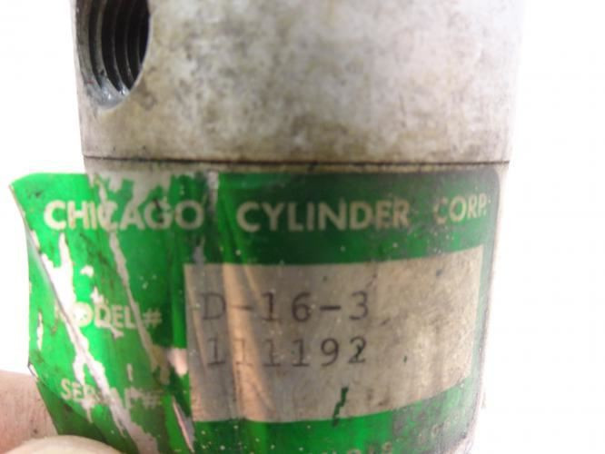 Chicago Cylinder D-16-3; Pneumatic Cylinder 2"ID; 3" Stroke