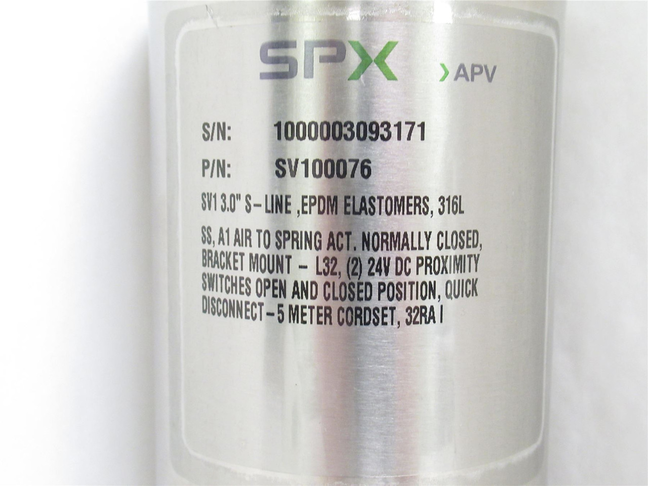 SPX SV100076; Pneumatic Valve Actuator; 24VDC; NC