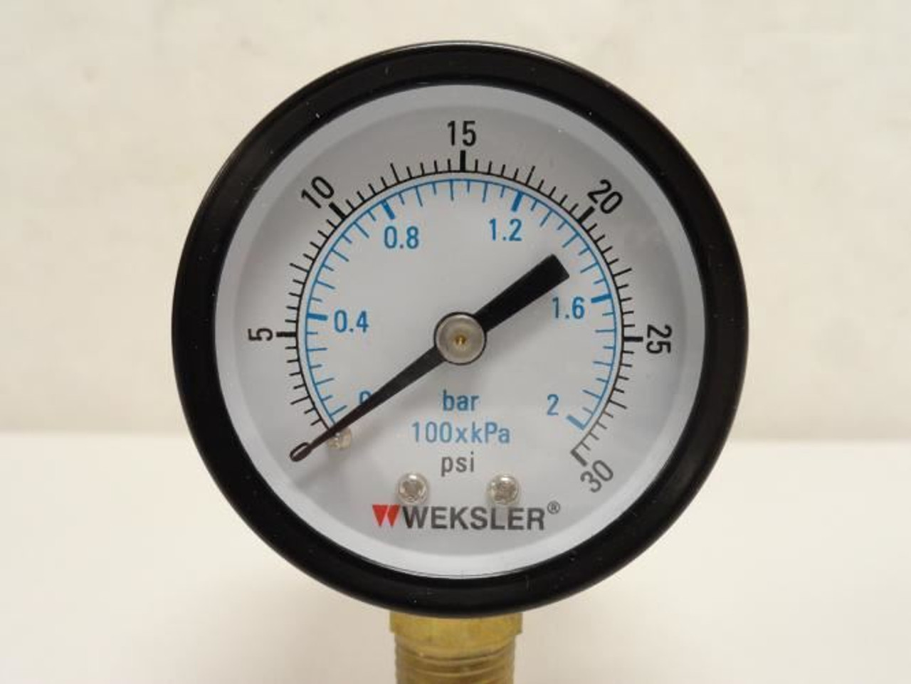 Weksler UA20A4L; Pressure Gauge; 2" Dial; 0-30psi 1/4" NPT