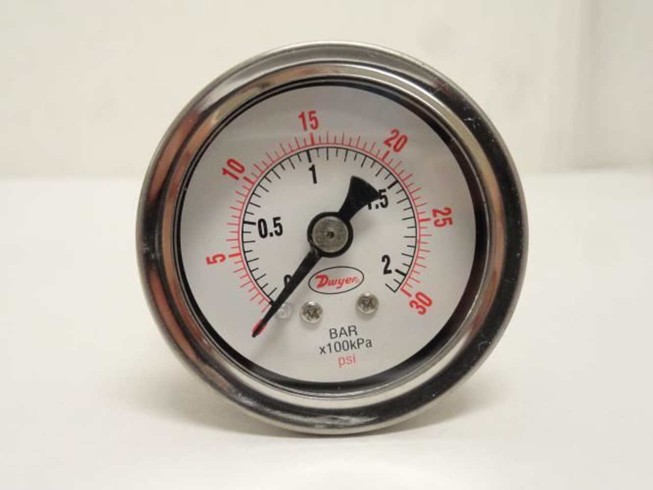 Dwyer SG3-B10341N; Dry Pressure Gauge; SS; 0-30 PSI; 1/8 NPT