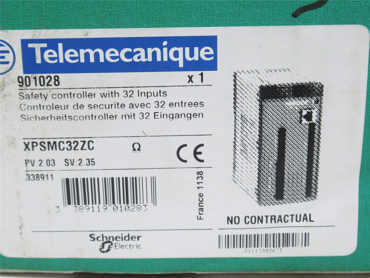 Telemecanique XPSMC32ZC; Safety Controller; 24VDC; 32 Inputs