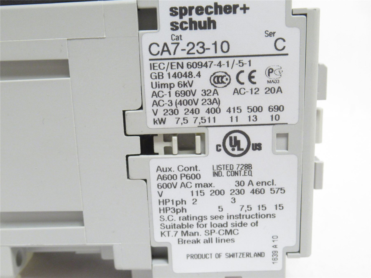 sprecher+schuh CL7-23-10-120-AH16A-A10; Starter; 10-16A; 690V