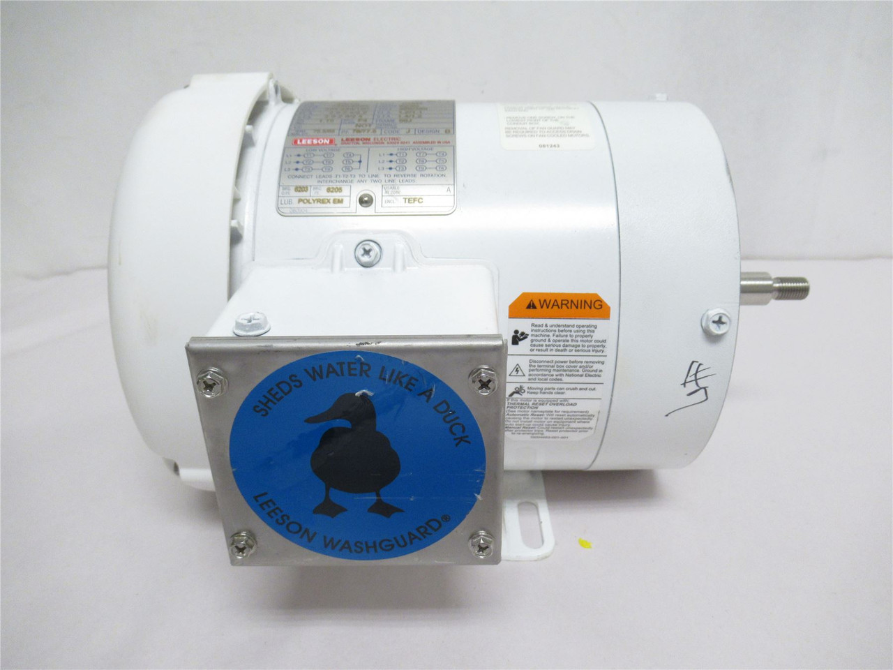 Leeson C6T34WK12C; Washdown Jet Pump Motor; 3/4HP; 230/460VAC