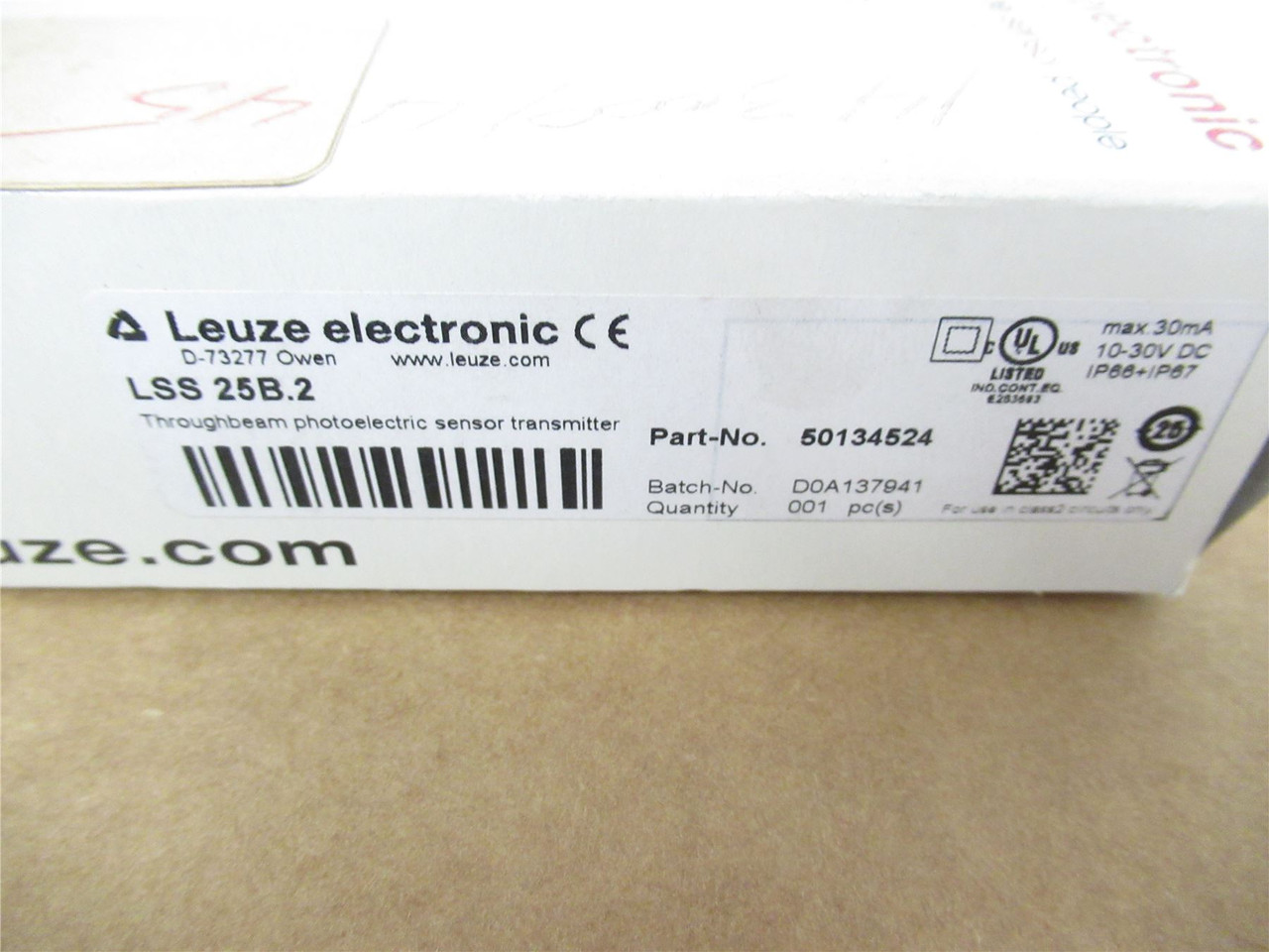 Leuze LSS 25B.2; Photoelectric Sensor Transmitter