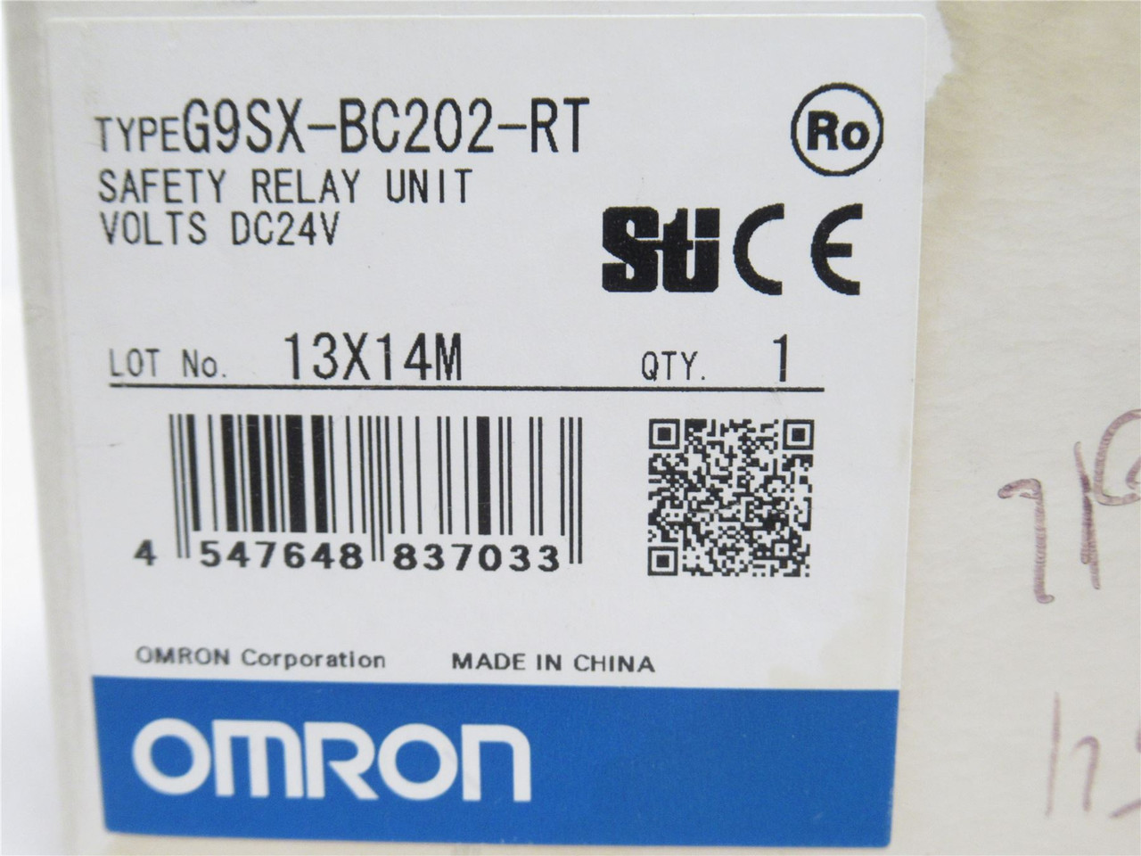 Omron G9SX-BC202-RT; Machine Safety Controller Relay; 24VDC