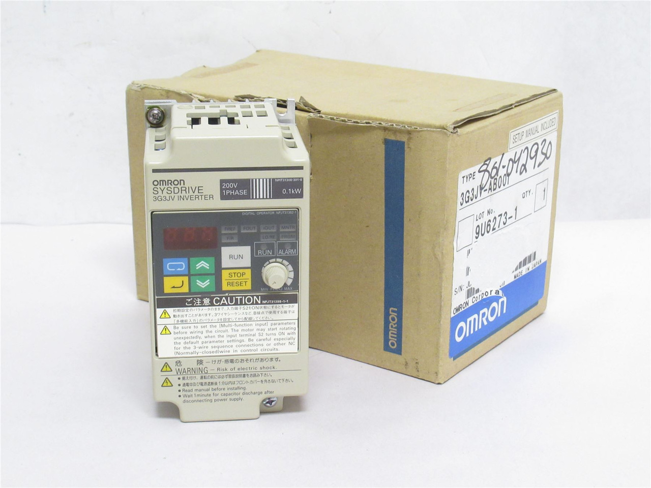 Omron 3G3JV-AB001; AC Drive; 240V 1Ph IN / 0-240V 38A 3Ph