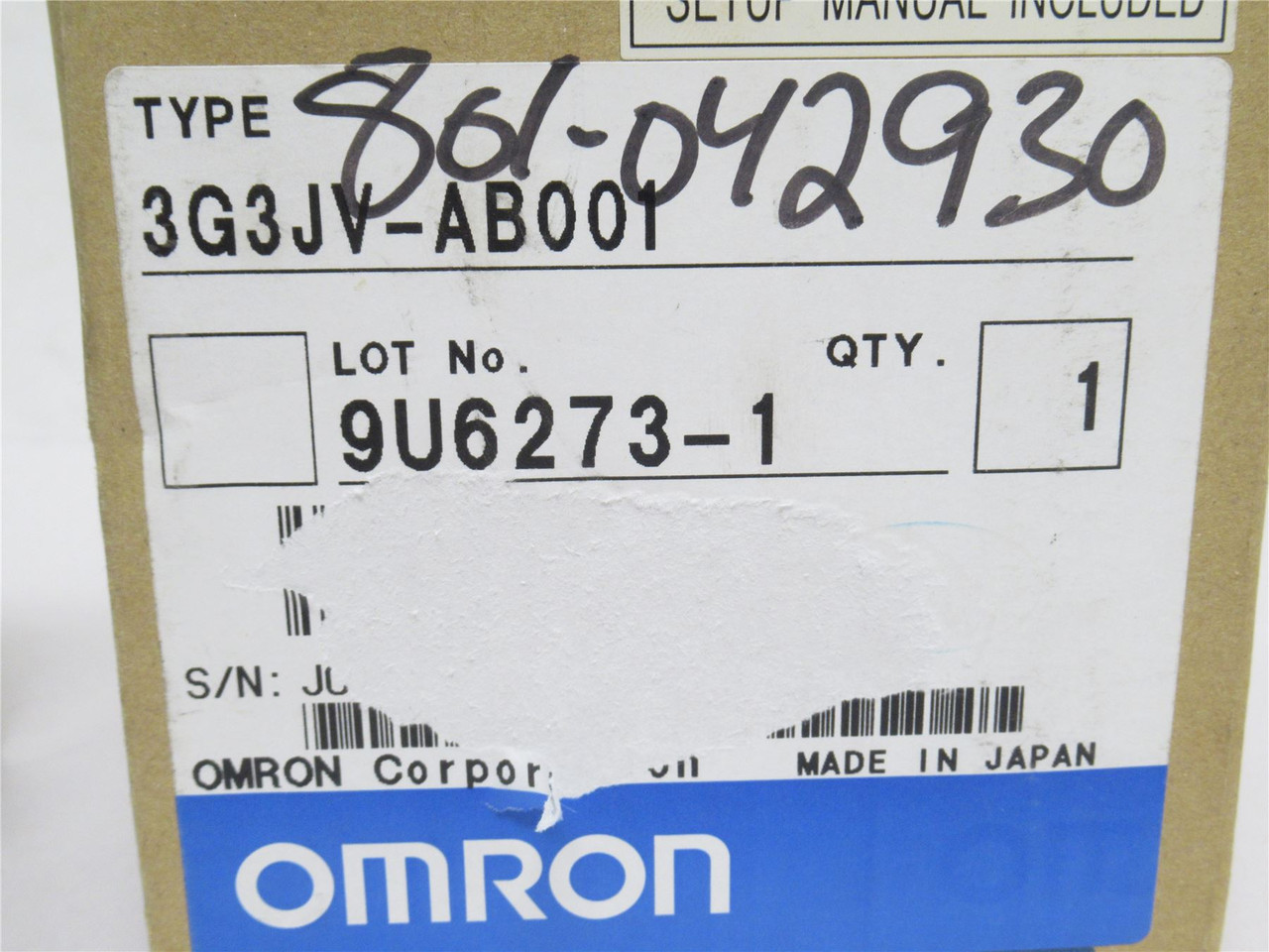 Omron 3G3JV-AB001; AC Drive; 240V 1Ph IN / 0-240V 38A 3Ph