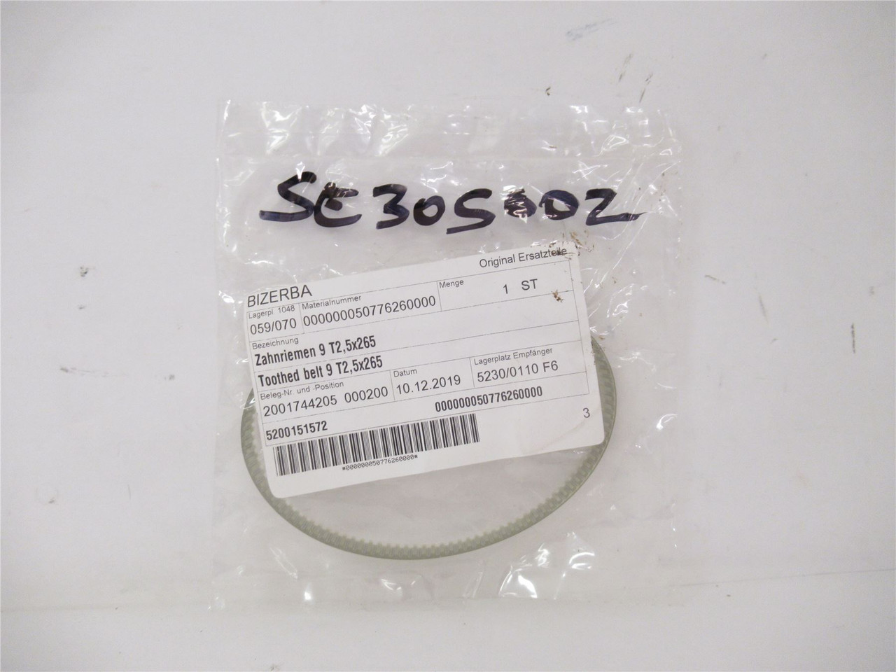 Bizerba 50776260000; Toothed Belt 9 TF2; 5X265