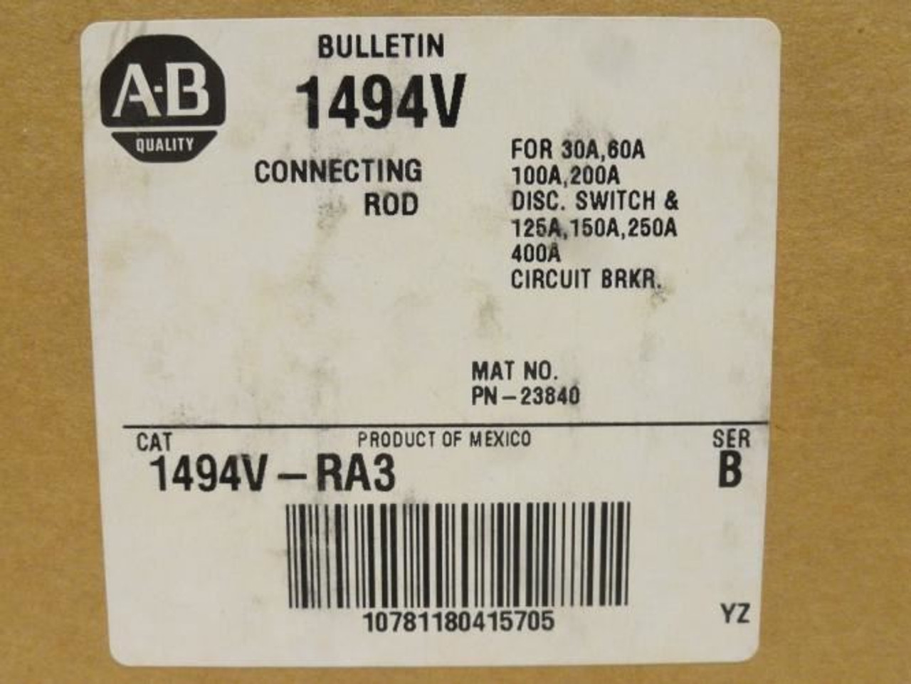Allen-Bradley 1494V-RA3; Disconnect Switch Connecting Rod