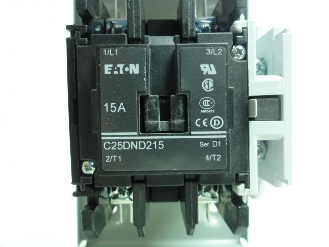 Eaton C25DGD215AB; Contactor 15A; 600V; 2P; Coil: 120VAC