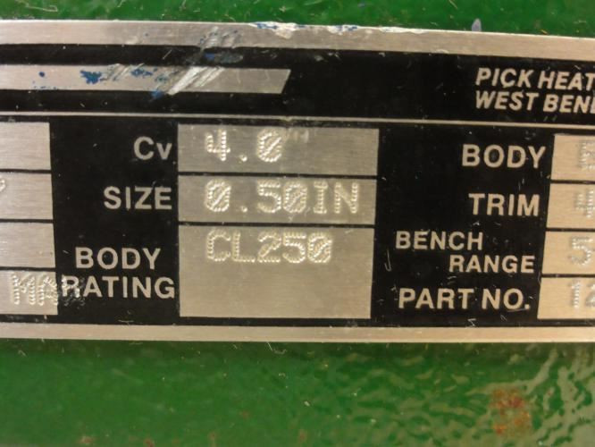 Pick Heaters 32-24588; Globe Valve; Cv: 4.0; Size: 1/2 FNPT