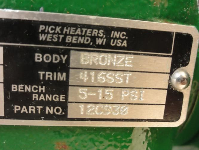 Pick Heaters 32-24588; Globe Valve; Cv: 4.0; Size: 1/2 FNPT