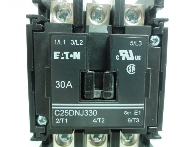 Eaton C25DNJ330T; Contactor 30A; 600V; 3P; Coil: 24VAC
