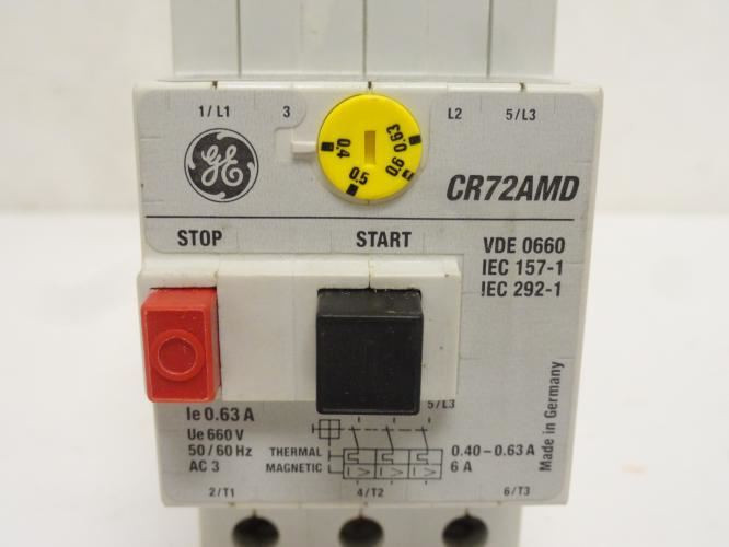 GE CR72AMD; Manual Motor Controller; 0.4-0.63A; 600VAC