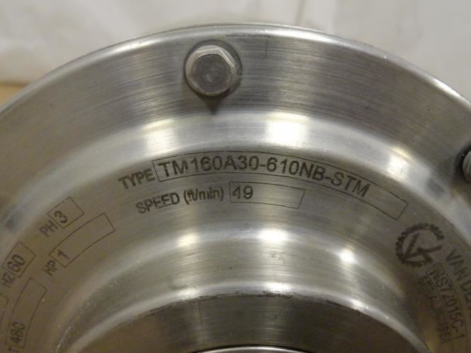 Van Der Graaf TM160A30-610NB-STM; Drum Motor; 1Hp; 23.25" Wide