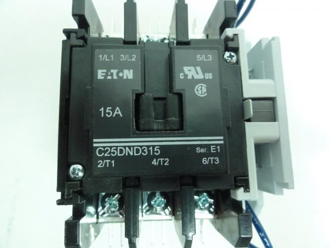 Eaton C25DND3151A; Contactor 15A; 600V; 3P; Coil: 120VDC