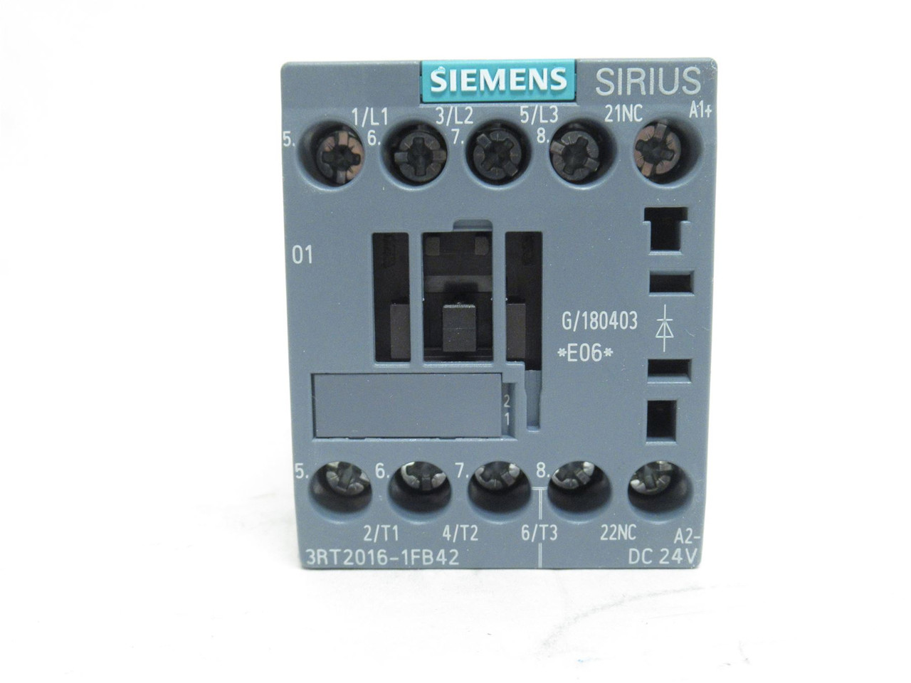 Siemens 3RT2016-1FB42; Contactor; 3P; 9A; 600VAC; Coil 24VDC