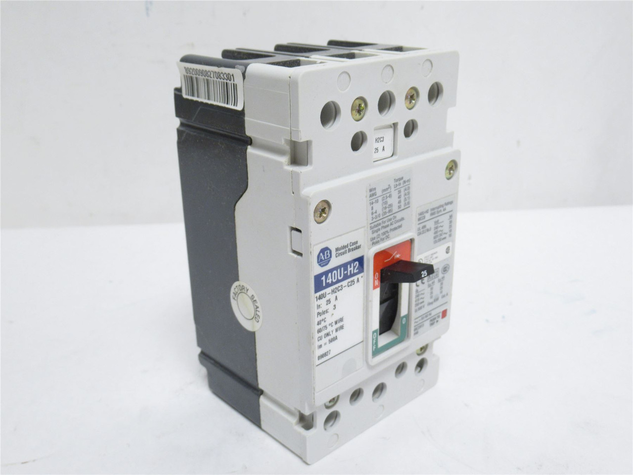 Allen-Bradley 140U-H2C3-C25; Circuit Breaker; 25A; 3P; 600VAC
