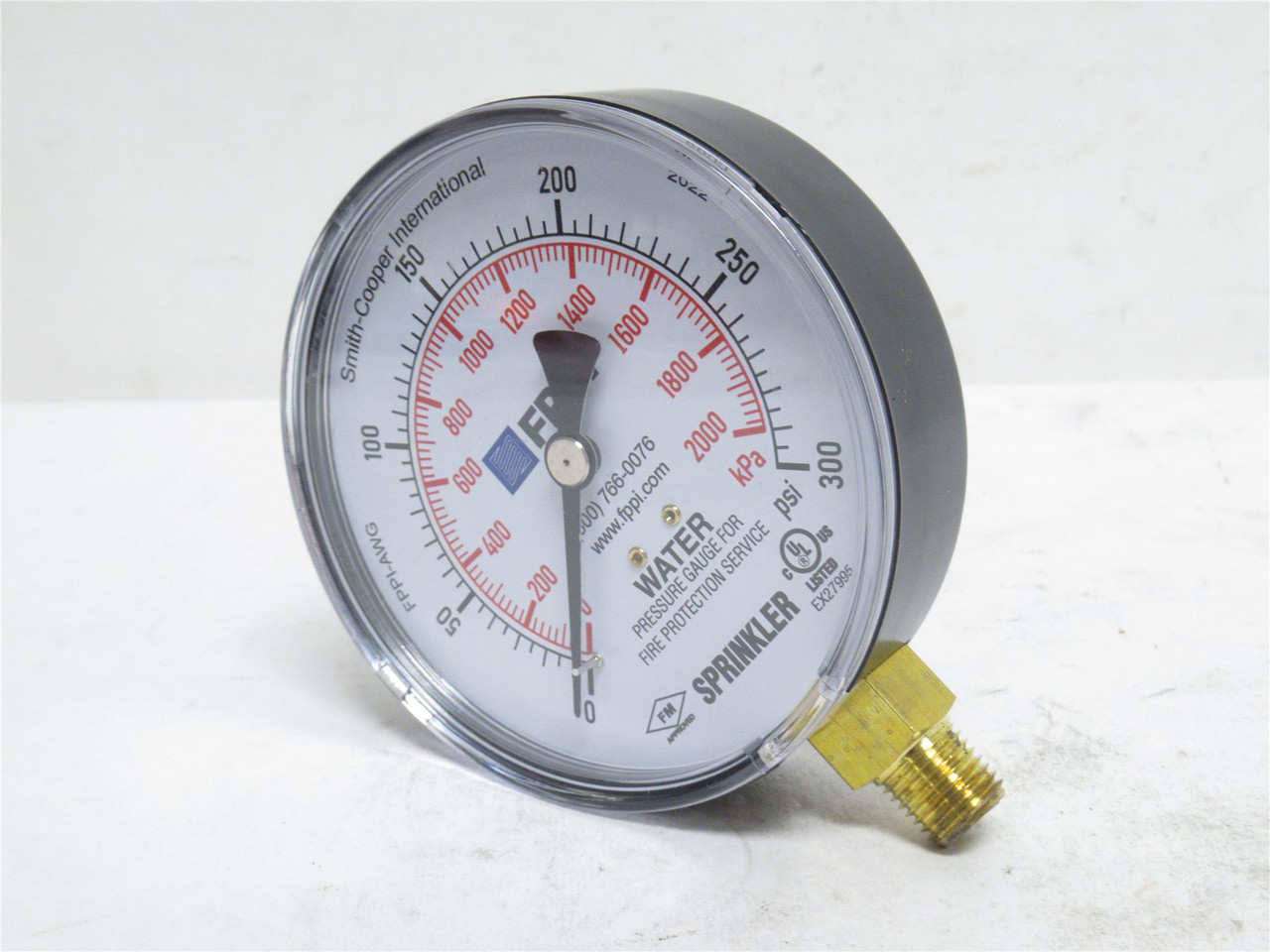 Smith-Cooper 11-550-00; Fire Sprinkler Water Gauge; 0-300PSI
