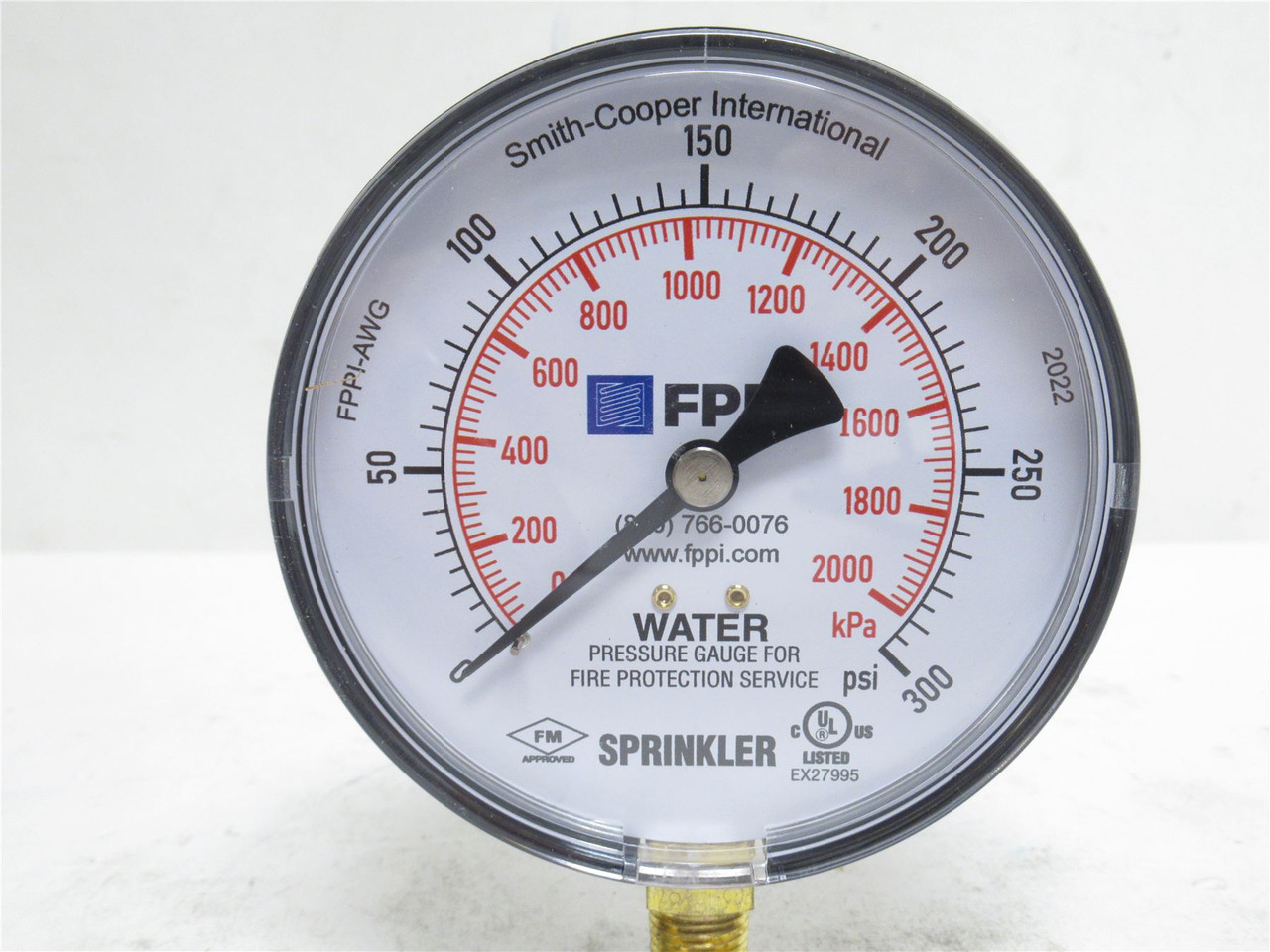 Smith-Cooper 11-550-00; Fire Sprinkler Water Gauge; 0-300PSI
