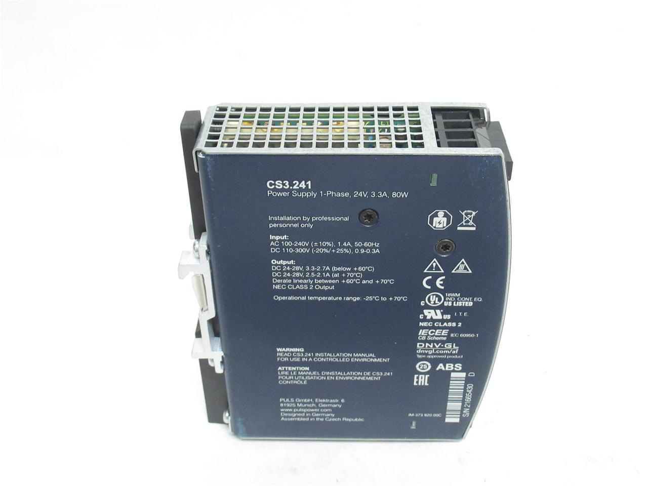 Puls CS3.241; Power Supply; 90-264VAC In; 24VDC Out