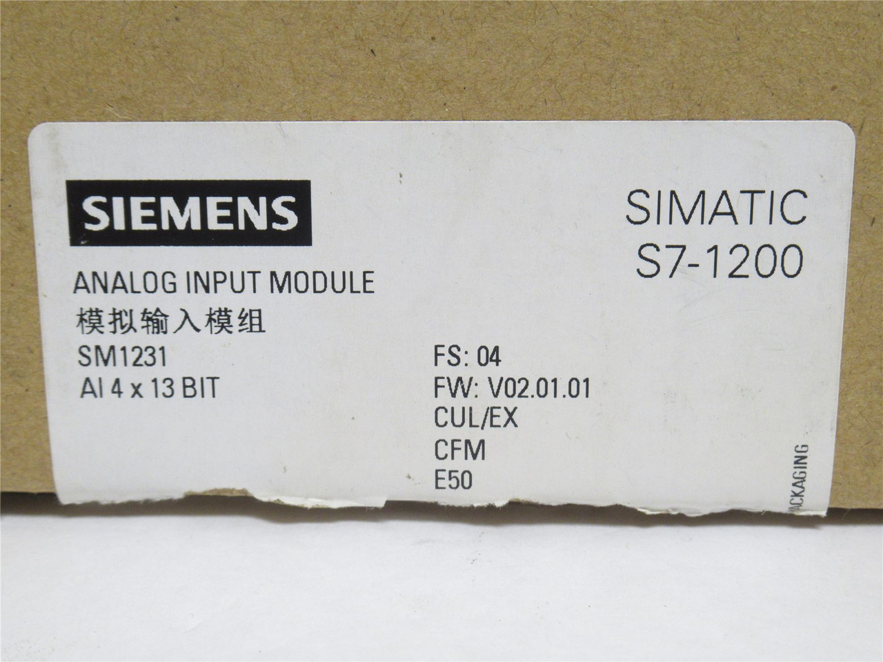 Siemens 6ES72314HD320XB0; Analog Input Module SIMATIC S7-1200