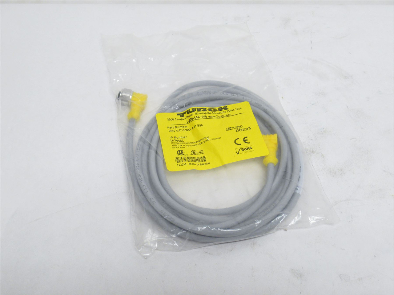 Turck WKV 4.4T-3-WSV 4.4T/S90; Cordset U-74461; Female; 1.3m