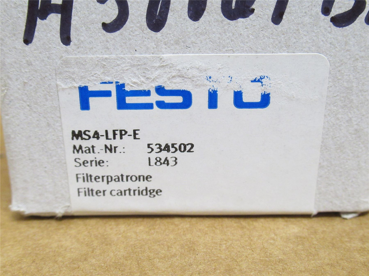 Festo MS4-LFP-E; Filter Cartridge 534502; 40 Micron; Size: 4 Festo MS4-LFP-E; Filter Cartridge 534502; 40 Micron; Size: 4