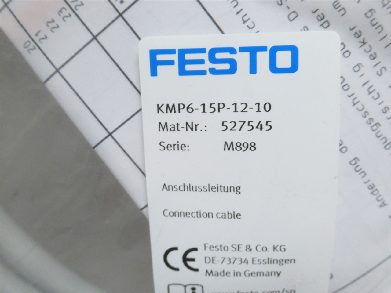 Festo KMP6-15P-12-10; Connecting Cable 527545; 10m Length