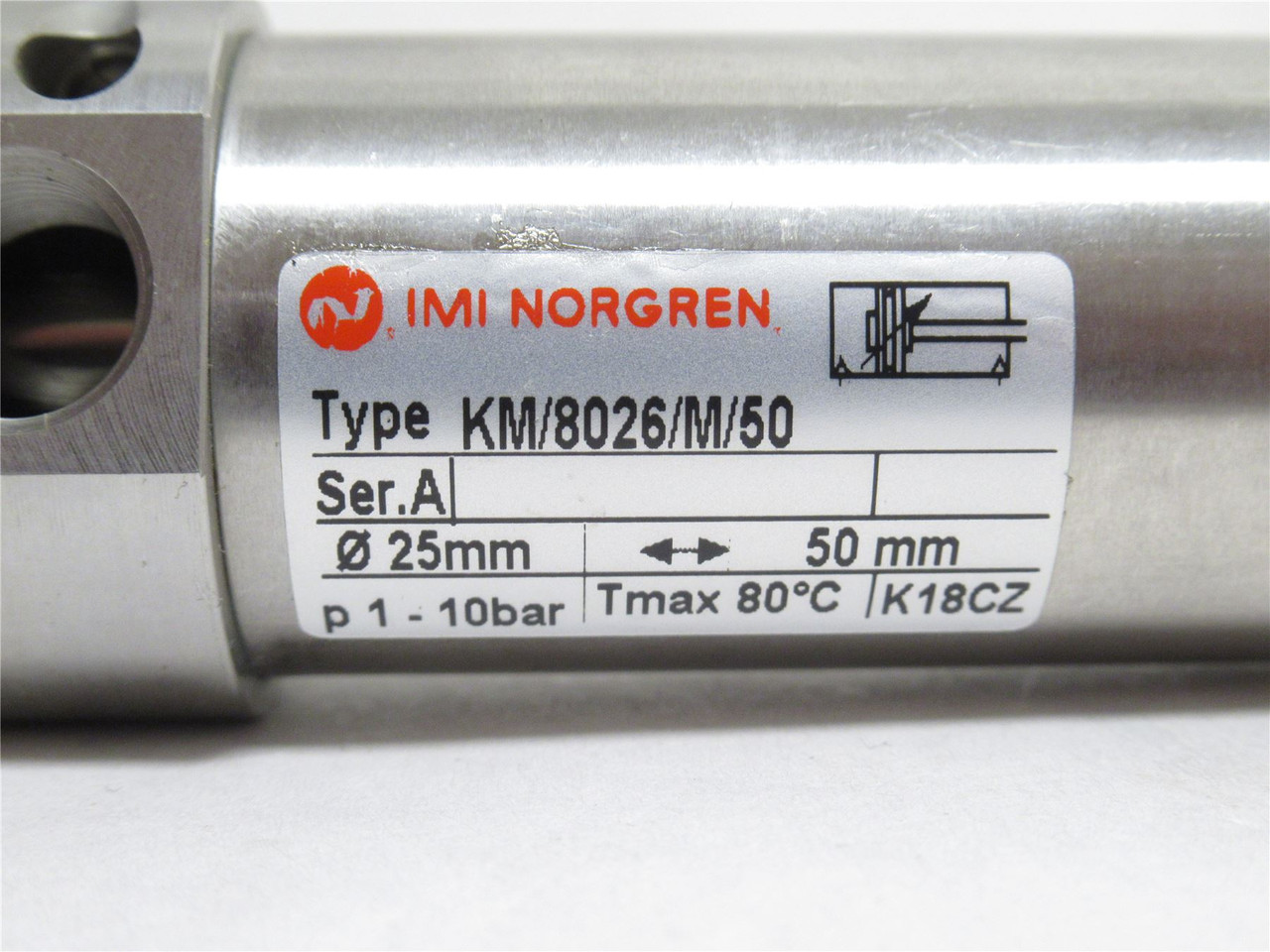 Norgren KM/8026/M/50; Air Cylinder 25mmID x 50mm Stroke